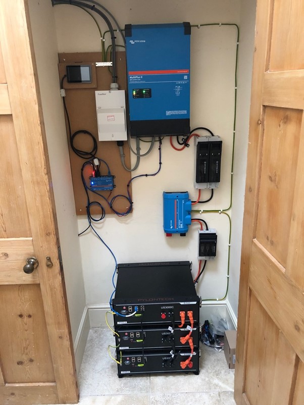 A newly installed Vicctron inverter and Pylontech battery storage.